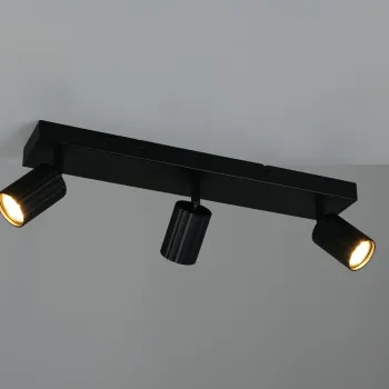 Plafoniera Soka, TRIO, 50x9x14.5 cm, 10W, 3x GU10, metal, negru mat imagine