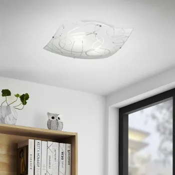 Plafoniera Spirelli, TRIO, 30x30x9 cm, 40W, 1x E27, metal, alb imagine