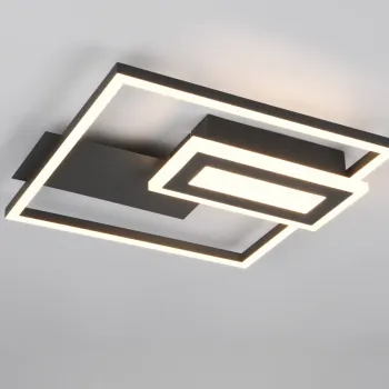 Plafoniera Spiro, RL NOW, 33x30x6.2 cm, 22W, 1x SMD, metal, negru mat/alb imagine