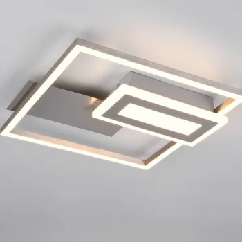 Plafoniera Spiro, RL NOW, 33x30x6.2 cm, 22W, 1x SMD, metal, nichel mat/alb imagine