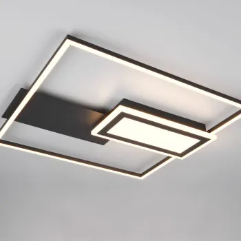 Plafoniera Spiro, RL NOW, 53x50x6.2 cm, 32W, 1x SMD, metal, negru mat/alb imagine