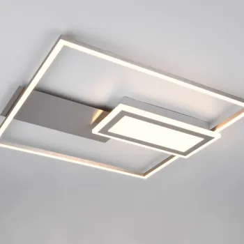 Plafoniera Spiro, RL NOW, 53x50x6.2 cm, 32W, 1x SMD, metal, nichel mat/alb imagine