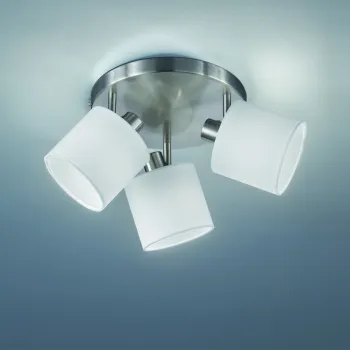 Plafoniera Tommy, RL, 25x19 cm, 28W, 3x E14, metal, nichel mat/alb imagine