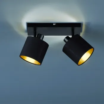 Plafoniera Tommy, RL, 28x17.6x19 cm, 28W, 2x E14, metal, negru mat imagine