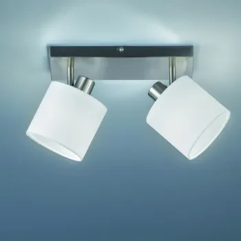 Plafoniera Tommy, RL, 28x17.6x19 cm, 28W, 2x E14, metal, nichel mat/alb imagine