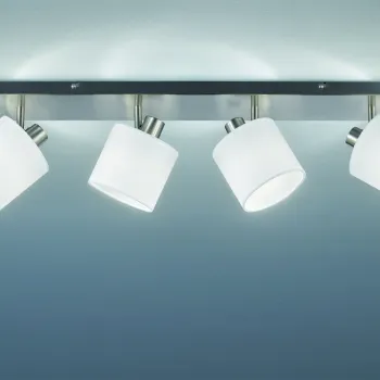 Plafoniera Tommy, RL, 70x17.6x19 cm, 28W, 4x E14, metal, nichel mat/alb imagine