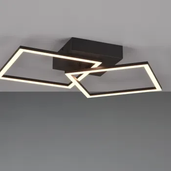 Plafoniera Trail, RL, 44.5x39.5x6.9 cm, 20W, 1x SMD, metal, negru mat imagine