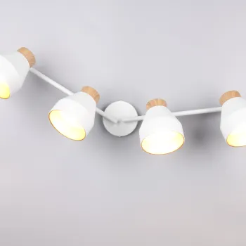 Plafoniera Valentin, RL, 71.5x15x22 cm, 10W, 4x E14, metal, alb mat/natur imagine