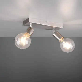 Plafoniera Vannes, RL, 26x9x12.5 cm, 40W, 2x E27, metal, nichel mat imagine