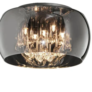 Plafoniera Vapore, TRIO, 40x22 cm, 42W, 5x G9, sticla, argintiu imagine