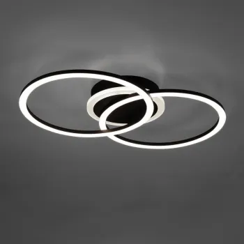 Plafoniera Venida, RL, 50x30x7.5 cm, 25W, 1x SMD, metal, negru mat imagine