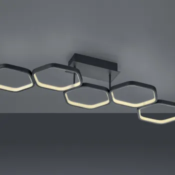 Plafoniera Vigo, RL, 90x30x15 cm, 24W, 1x SMD, metal, negru imagine