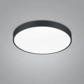 Plafoniera Waco, TRIO, 49x6 cm, 52.5W, 1x SMD, metal, negru mat imagine