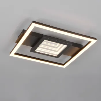 Plafoniera Wheeler, RL, 33x35x4.7 cm, 16W, 1x SMD, metal, negru mat/alb imagine