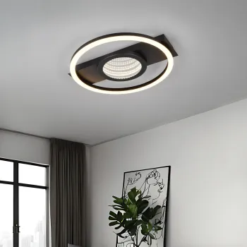 Plafoniera Wheeler, RL, 35x33x5 cm, 16W, 1x SMD, metal, negru mat imagine