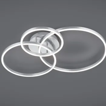 Plafoniera Winona, TRIO, 78x60x11.5 cm, 28W / 10W, 2x SMD, metal, nichel mat imagine