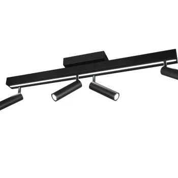 Plafoniera Zeno, TRIO, 133x8.5x15 cm, 5.5W, 12W, 4x SMD, 1x SMD, metal, negru mat imagine