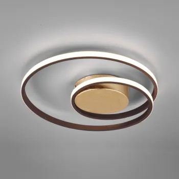 Plafoniera Zibal, RL, 39x7 cm, 22W, 1x SMD, metal, ruginiu/alb imagine