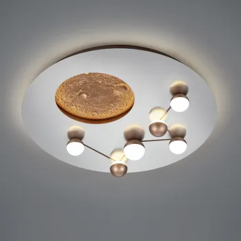 Plafoniera Zodiac, TRIO, 50x10 cm, 42W, 1x SMD, metal, argintiu lucios imagine