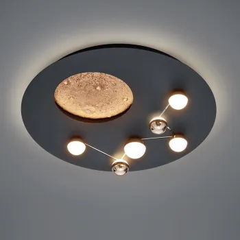 Plafoniera Zodiac, TRIO, 50x10 cm, 42W, 1x SMD, metal, negru mat imagine