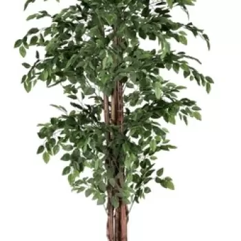 Planta artificiala in ghiveci Banyan, Bizzotto, O 90 x 210 cm, 2480 de frunze, verde imagine