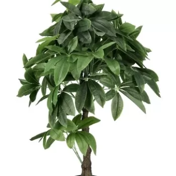 Planta artificiala in ghiveci Pachira, Bizzotto, O 60 x 120 cm, 280 de frunze, verde imagine