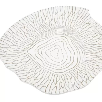 Platou decorativ, Bliss, Mauro Ferretti, 37 x 34 x 6 cm, polirasina, alb antic imagine