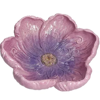 Platou decorativ, Flora Pink, Brandani, D26x8 cm, rasina imagine