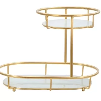 Platou decorativ Levels -A, Mauro Ferretti, 36x22.5x27 cm, fier, auriu imagine