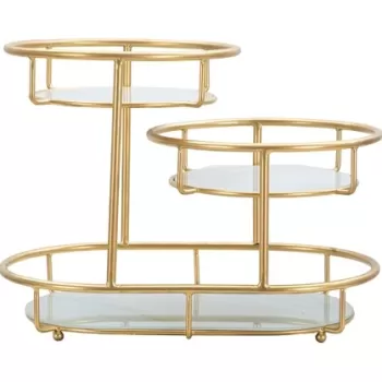 Platou decorativ Levels -B, Mauro Ferretti, 36x22.5x27 cm, fier, auriu imagine