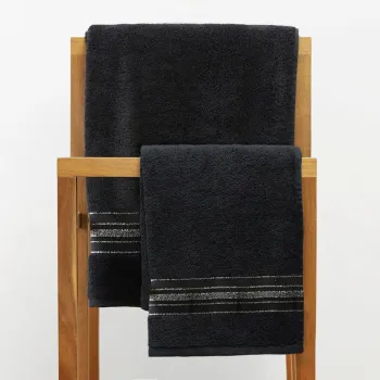 Prosop de baie Duke, Homla, 70x130 cm, bumbac, negru imagine