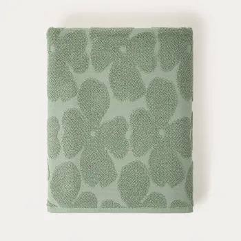 Prosop de baie Flores, Homla, 100x150 cm, bumbac, verde imagine