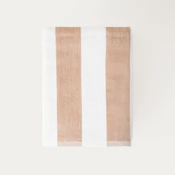 Prosop de baie Lawena, Homla, 100x150 cm, bumbac, alb/bej imagine