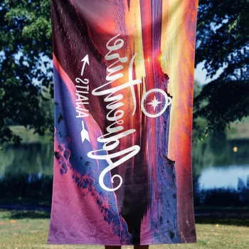 Prosop de plaja, Astacura, Adventures Awaits 90, 90x150 cm, Poliester/Poliamida, Multicolor imagine