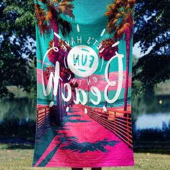 Prosop de plaja, Astacura, Beachfun 70, 70x130 cm, Poliester/Poliamida, Multicolor imagine