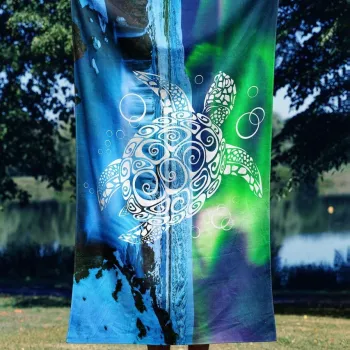 Prosop de plaja, Astacura, Blue Turtle 70, 70x130 cm, Poliester/Poliamida, Multicolor imagine