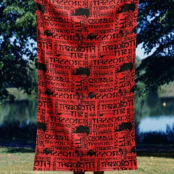 Prosop de plaja, Astacura, Crossfit Red 90, 90x150 cm, Poliester/Poliamida, Multicolor imagine