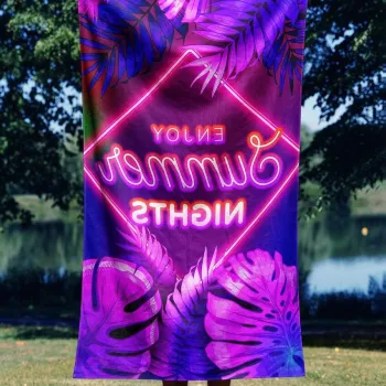 Prosop de plaja, Astacura, Enjoy Summer Night 90, 90x150 cm, Poliester/Poliamida, Multicolor imagine