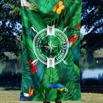 Prosop de plaja, Astacura, Forest Camping 90, 90x150 cm, Poliester/Poliamida, Multicolor imagine