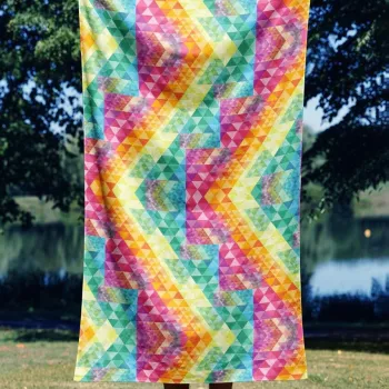 Prosop de plaja, Astacura, Geometric Mozaic 70, 70x130 cm, Poliester/Poliamida, Multicolor imagine