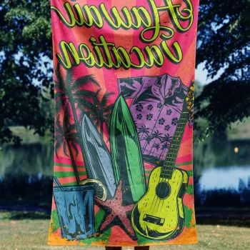 Prosop de plaja, Astacura, Hawaii Vacation 70, 70x130 cm, Poliester/Poliamida, Multicolor imagine