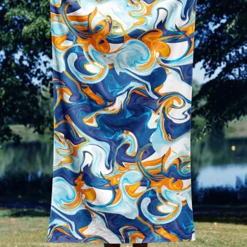 Prosop de plaja, Astacura, Liquid Marble 70, 70x130 cm, Poliester/Poliamida, Multicolor imagine