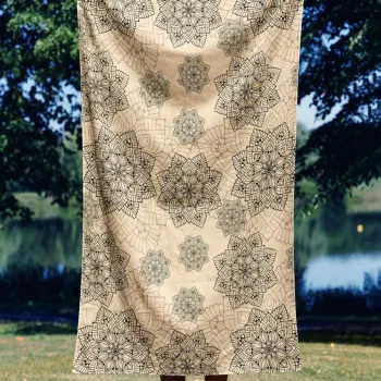 Prosop de plaja, Astacura, Mandala 90, 90x150 cm, Poliester/Poliamida, Multicolor imagine