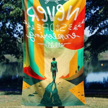 Prosop de plaja, Astacura, Never Stop 70, 70x130 cm, Poliester/Poliamida, Multicolor imagine