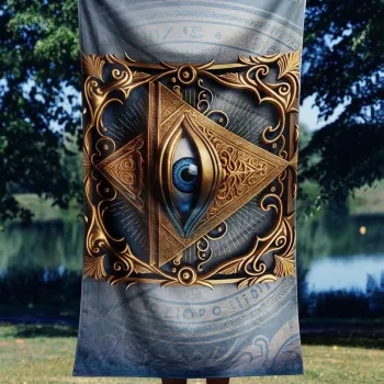 Prosop de plaja, Astacura, Pyramid Eye 70, 70x130 cm, Poliester/Poliamida, Multicolor imagine