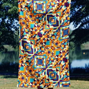 Prosop de plaja, Astacura, Rug 90, 90x150 cm, Poliester/Poliamida, Multicolor imagine