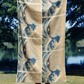 Prosop de plaja, Astacura, The Great Wave 70, 70x130 cm, Poliester/Poliamida, Multicolor imagine