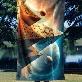 Prosop de plaja, Astacura, Think Like An Egyptian 90, 90x150 cm, Poliester/Poliamida, Multicolor imagine