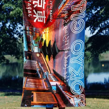 Prosop de plaja, Astacura, Tokyo Rising Sun 70, 70x130 cm, Poliester/Poliamida, Multicolor imagine