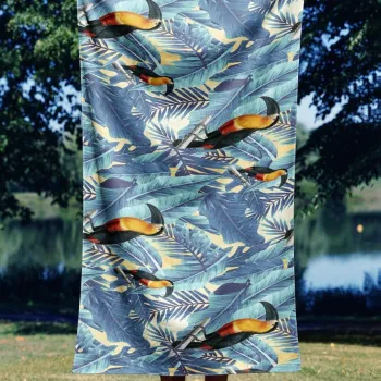 Prosop de plaja, Astacura, Tropic 90, 90x150 cm, Poliester/Poliamida, Multicolor imagine